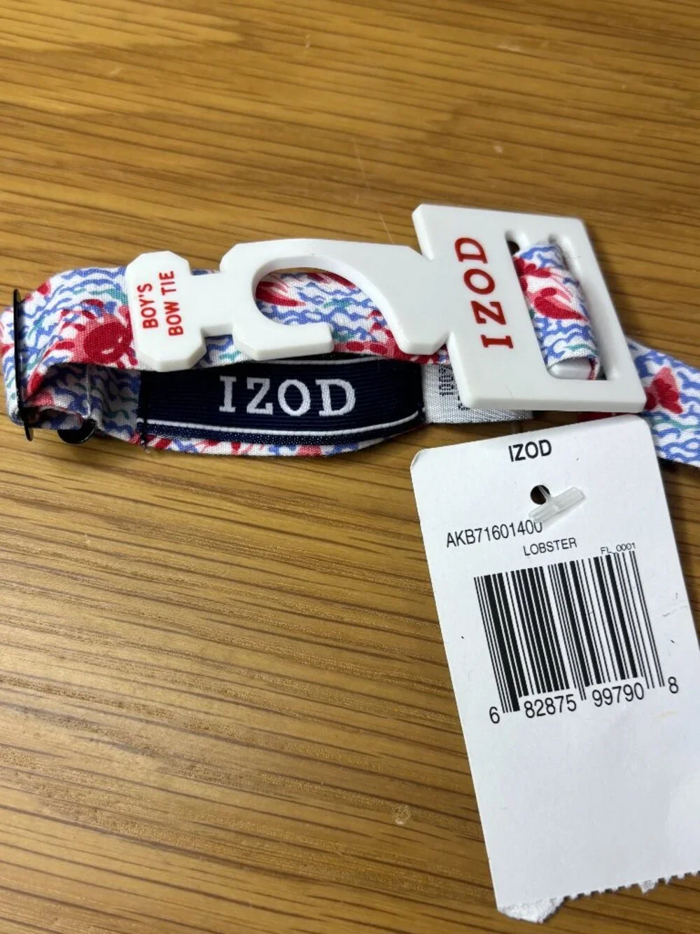 IZOD Boys Lobster Wave Clip-On Bow Tie NWT 100% Cotton Novelty Print